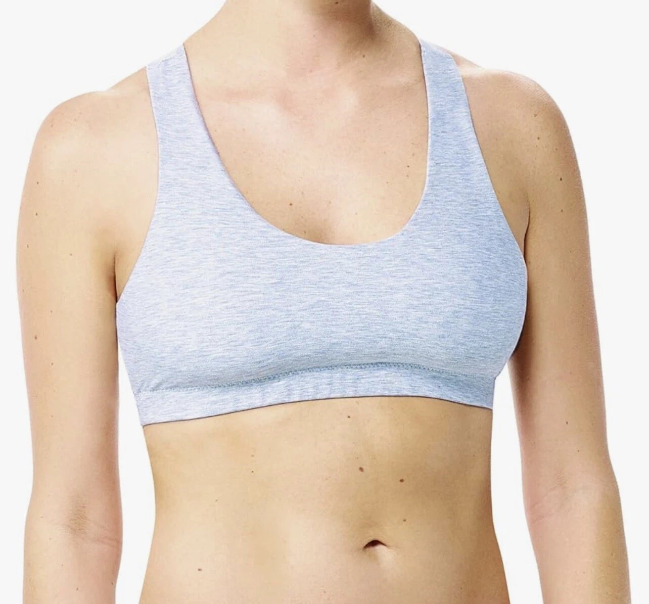 Commando Heathered Cotton Racerback Bralette CBRA55 Heathered Cloud Size M/L NWT