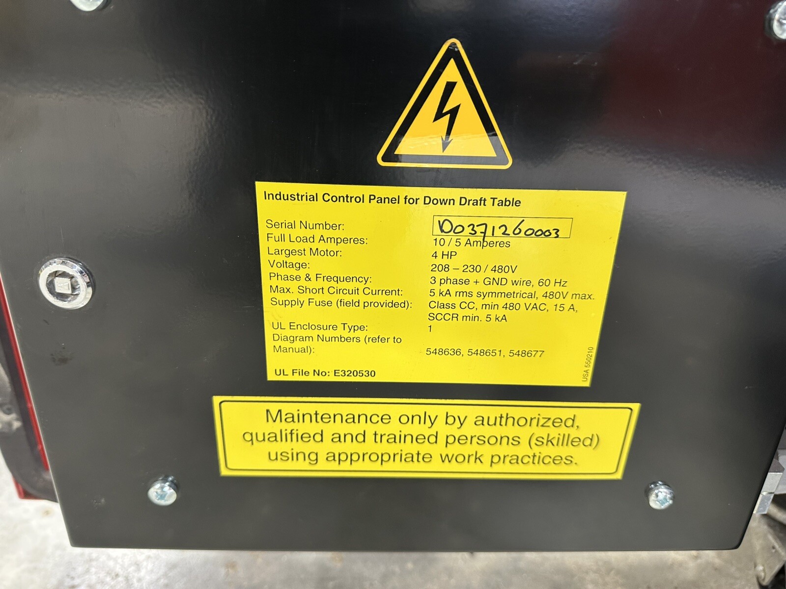 LINCOLN ELECTRIC 400-MS/A DOWNFLEX K2751-11 DOWNDRAFT WELDING TABLE
