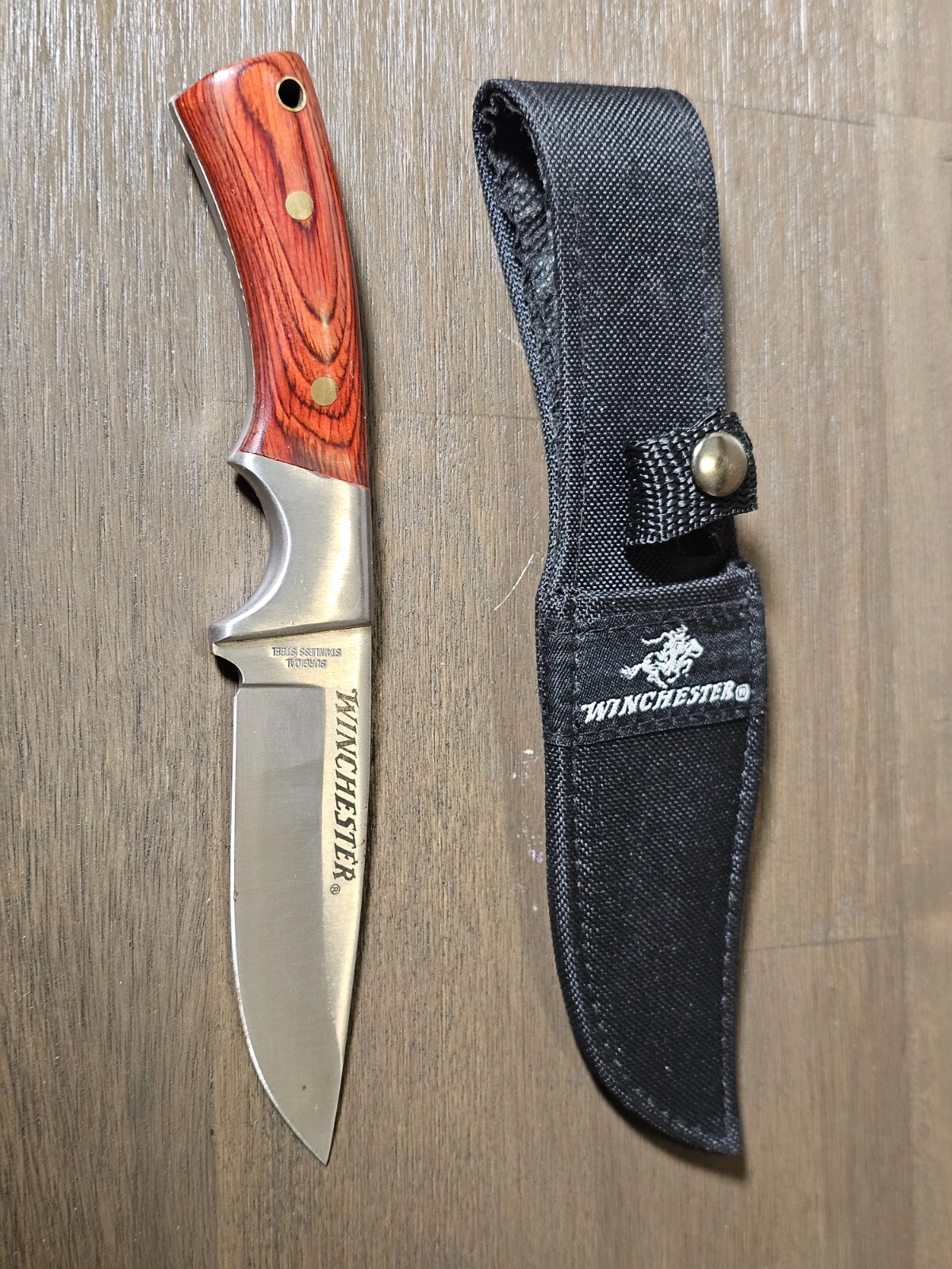 Winchester Knives Small Wood Fixed Blade Drop Point Knife 22-41340