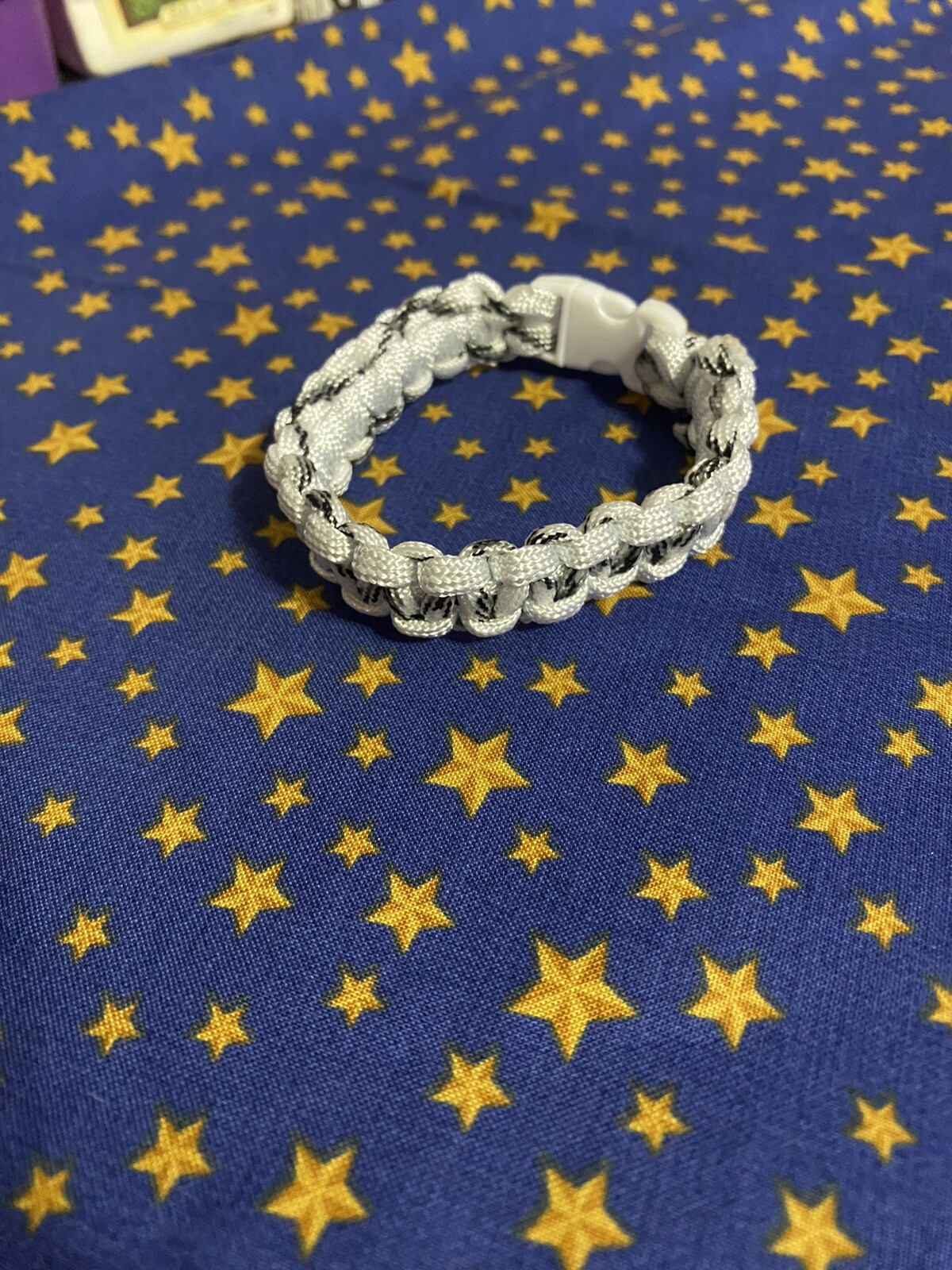 White Camo Paracord Bracelet - Handmade