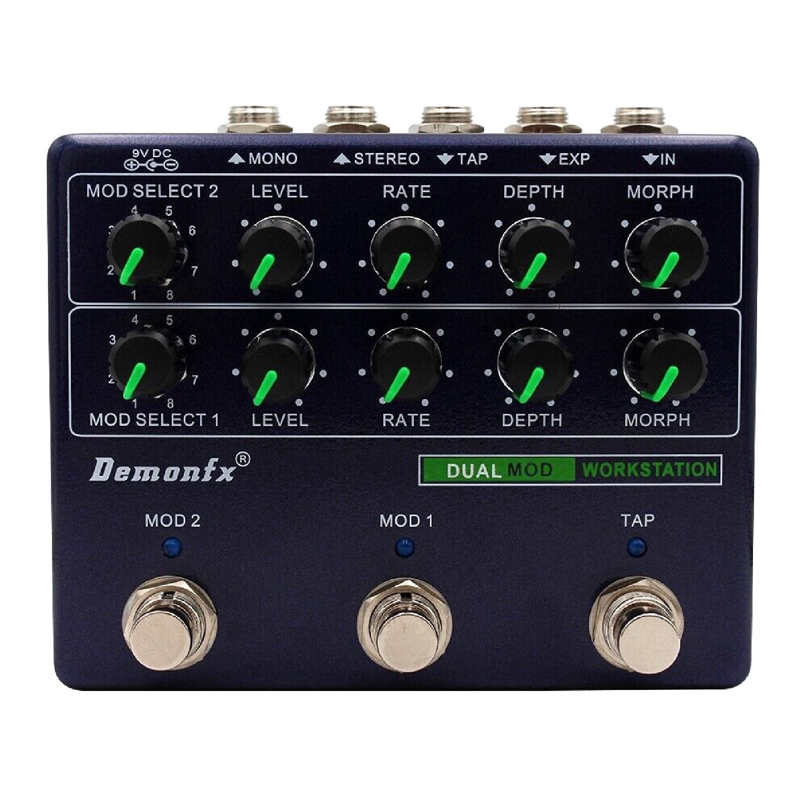 Demonfx DUAL MOD WORKSTATION Numerous Options Guitar Multi Modulation FX Pedal