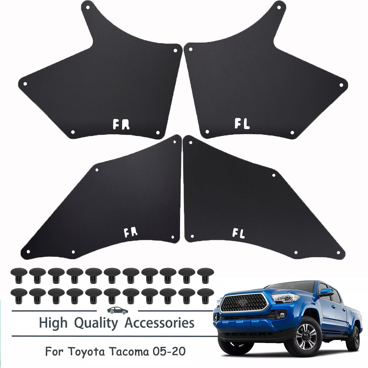 4PCS Fender Liner Splash Guard Seal Flaps For 2005-2020 Toyota Tacoma Pickup