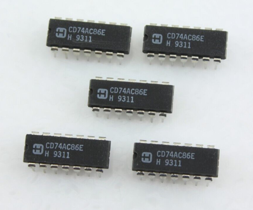 New Qty 5 HARRIS CD74AC86E XOR Gate IC 14-PDIP