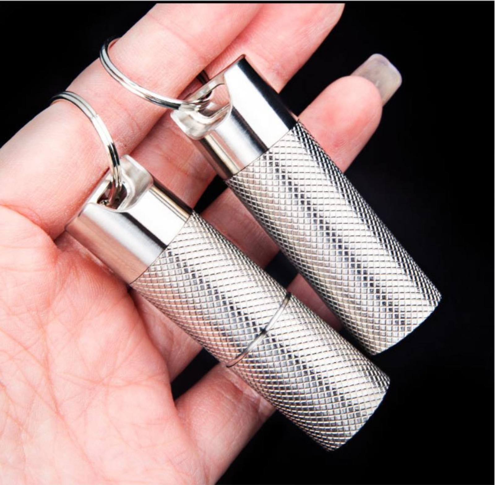 Titanium Alloy Keychain Pill Holder Container Medicine Storage Case Waterproof