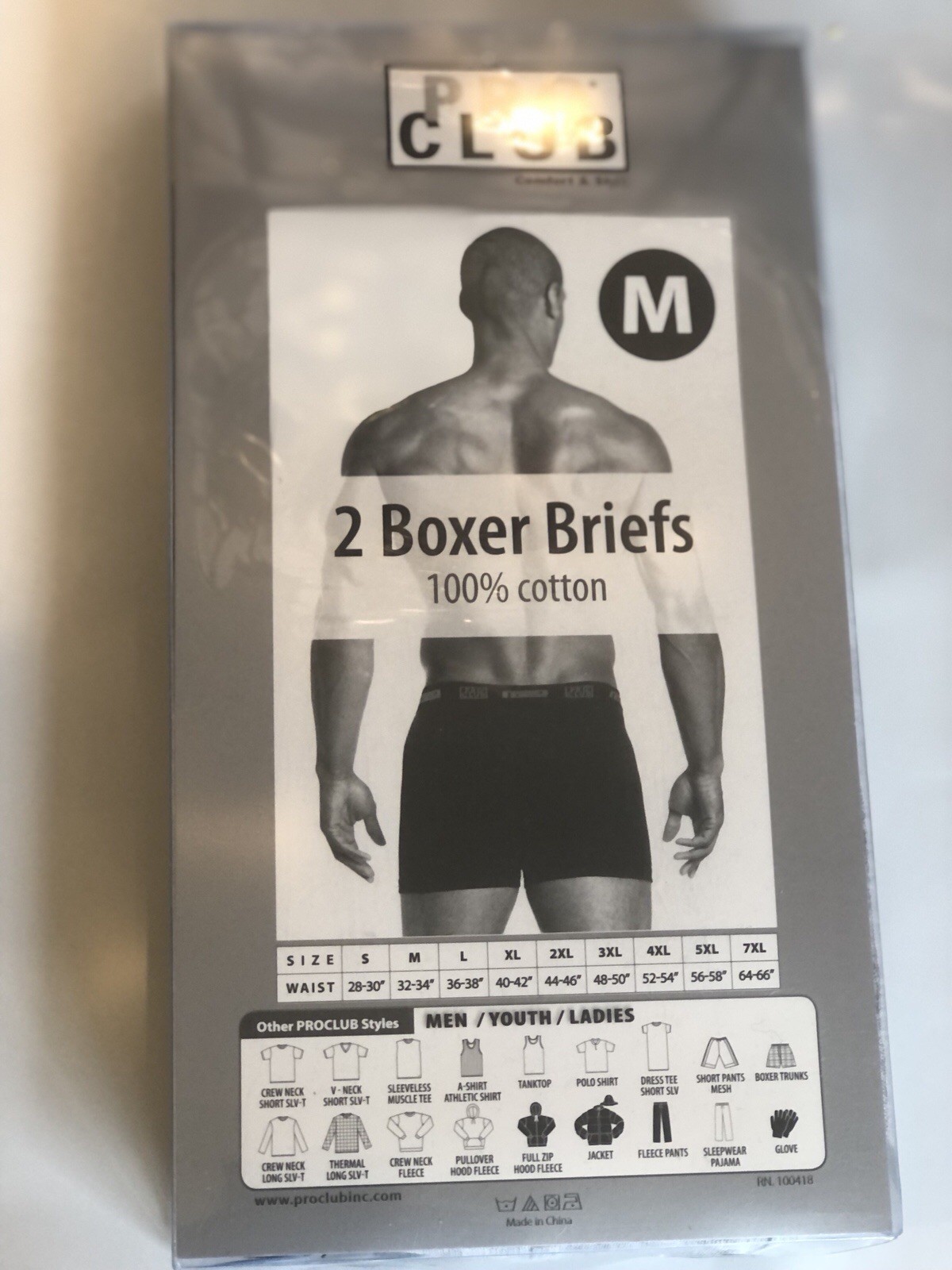 2-PACK PRO CLUB MENS BOXER BRIEFS COTTON STRETCH UNDERWARE