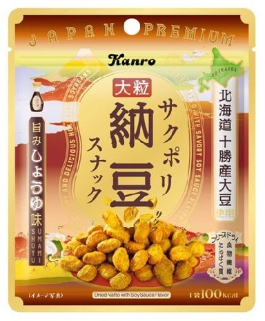 Kanro Sakupori Natto Snack Umami Soy Sauce Flavor 21g x 10 Bags