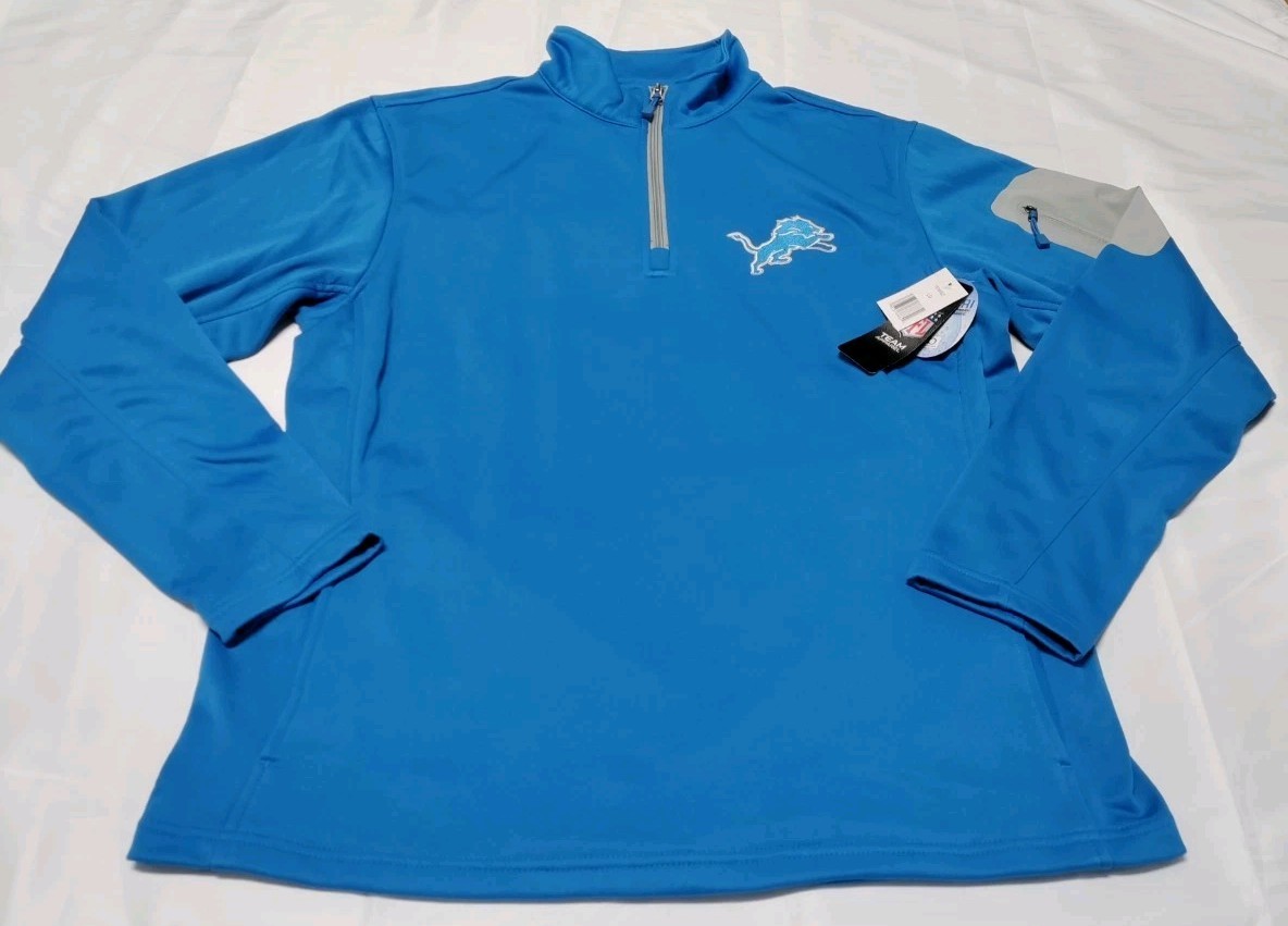 DUNBROOKE NFL DETROIT LIONS QUARTER ZIP FLEECE MEN'S PULLOVER