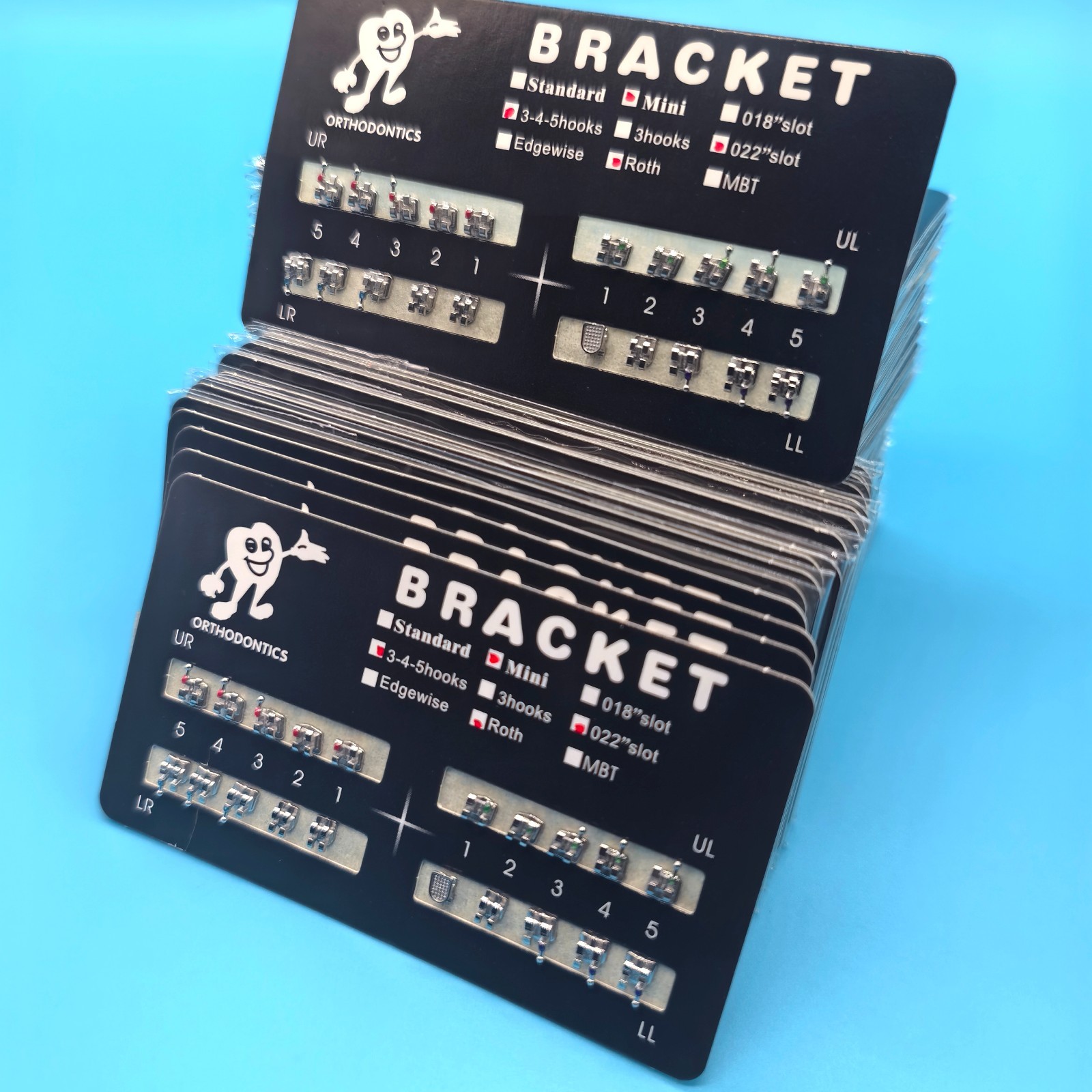 10Pks Dental Orthodontic MIM Monoblock Bracket Braces Mini Roth 022 Hooks 3-4-5