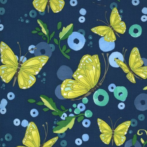 Cottage Bleu By Robin Pickens For Moda - Midnight Butterflies  #48691-18