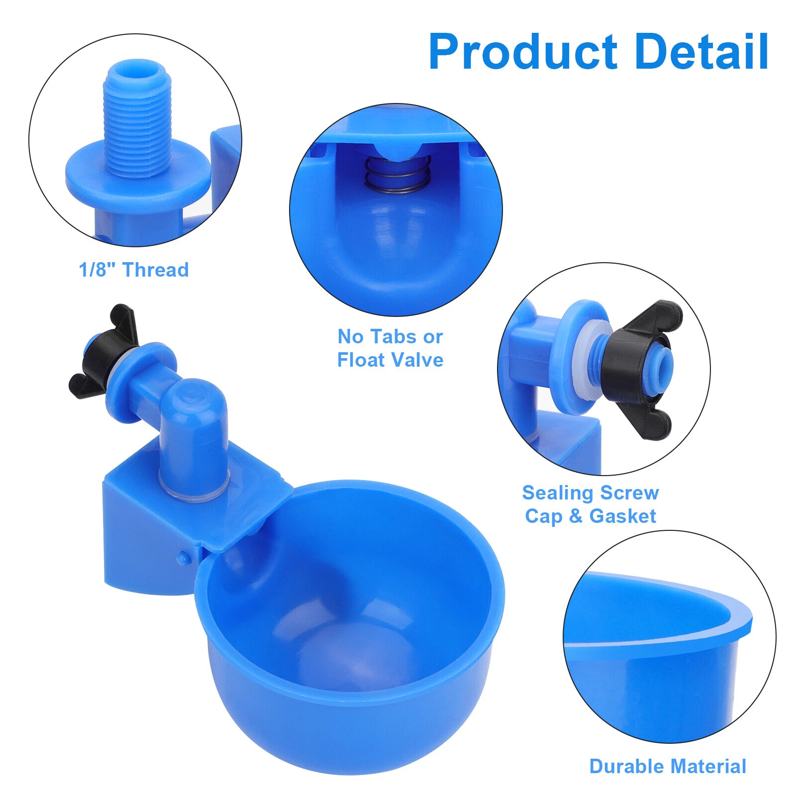 12Pcs Automatic Water Cups Poultry Drinker Waterer Chicken Duck Quail Drinking