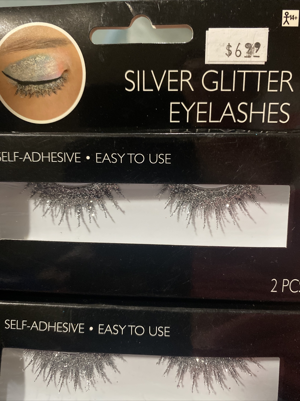 Halloween Eyelashes Silver Glitter Eyelashes Long Glitter Eyelashes 2 Packs