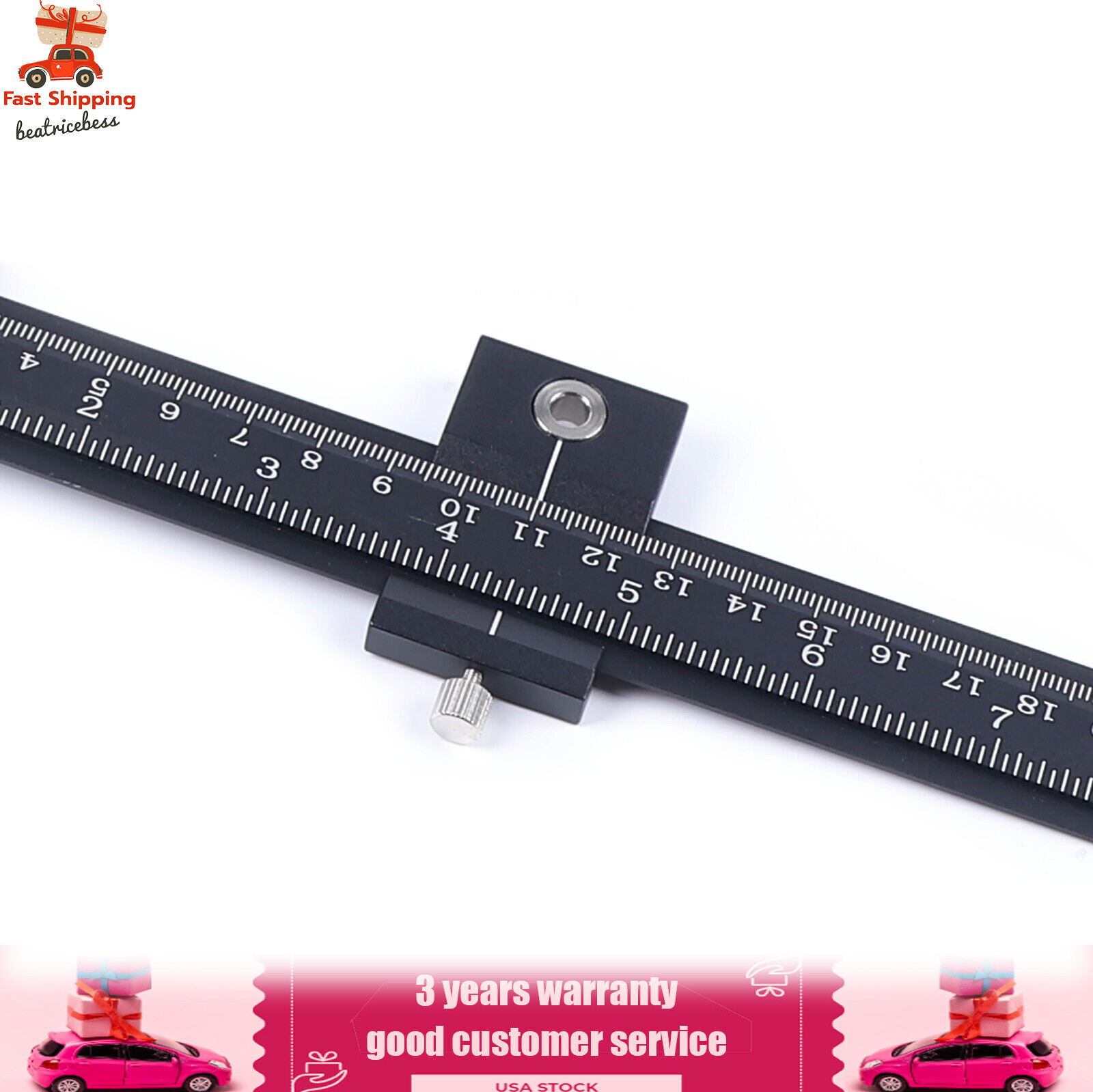 Adjustable Position Ruler Cabinet Hardware Installation Jig Woodworking Tools US