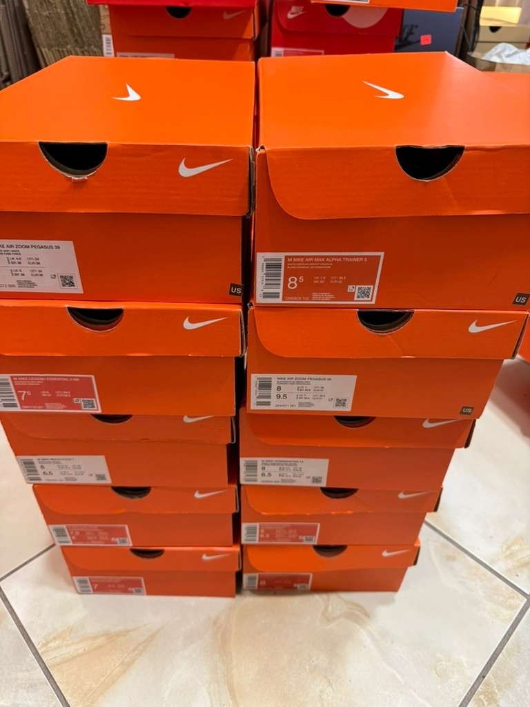 EMPTY NIKE ORANGE SHOES BOXES — LOT OF 10 BOXES (320 x 200 x 110)📦👟