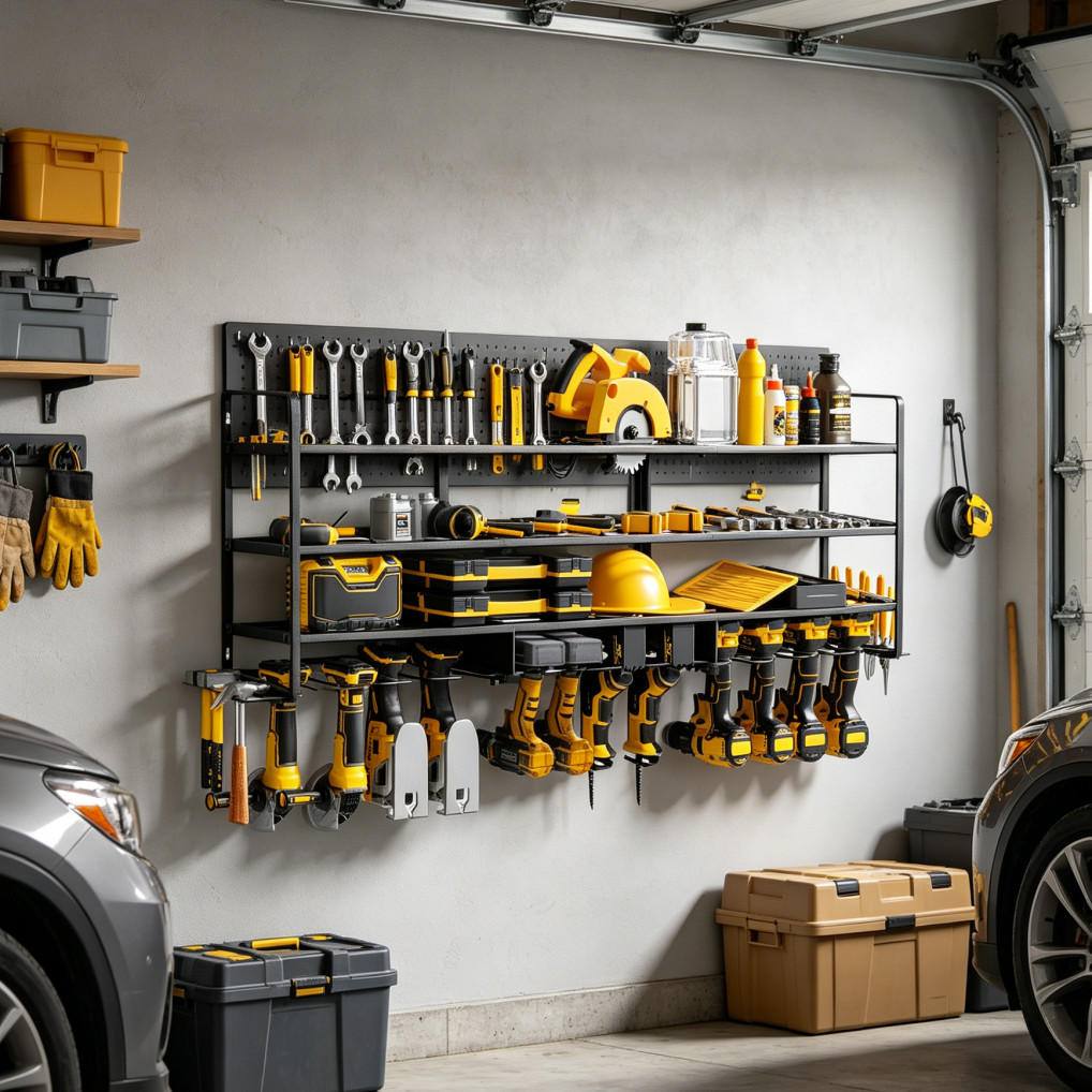 Extra Large Power Tool Organizer Wall Mount,Extended Heavy Duty 12 Drill Holder