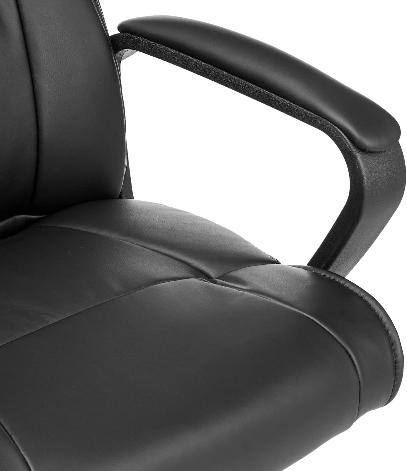 Mid-Back Office Chair - Height Adjustable, Padded Armrests, Sleek Black