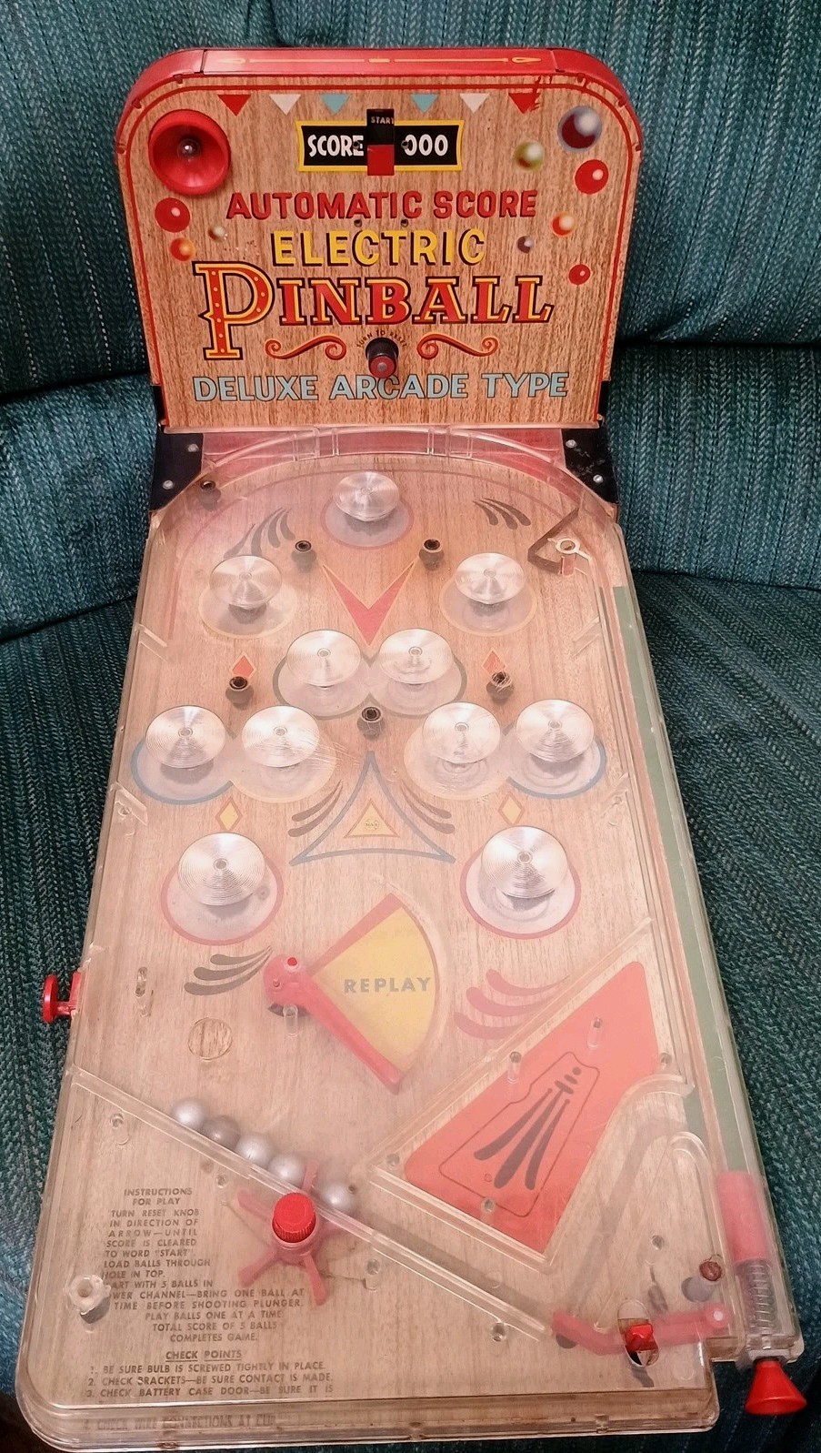Vintage Marx Electric Pinball Deluxe Tabletop Pinball Machine