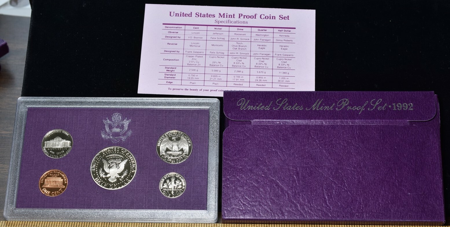 1992-S U.S. Mint Proof Set 5 Coins - Pristine Hand Picked Set