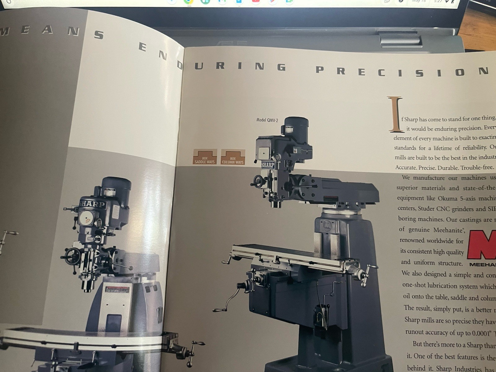 Sharp Precision Tools Vertical Mills OMV/HMV/QMV Brochure