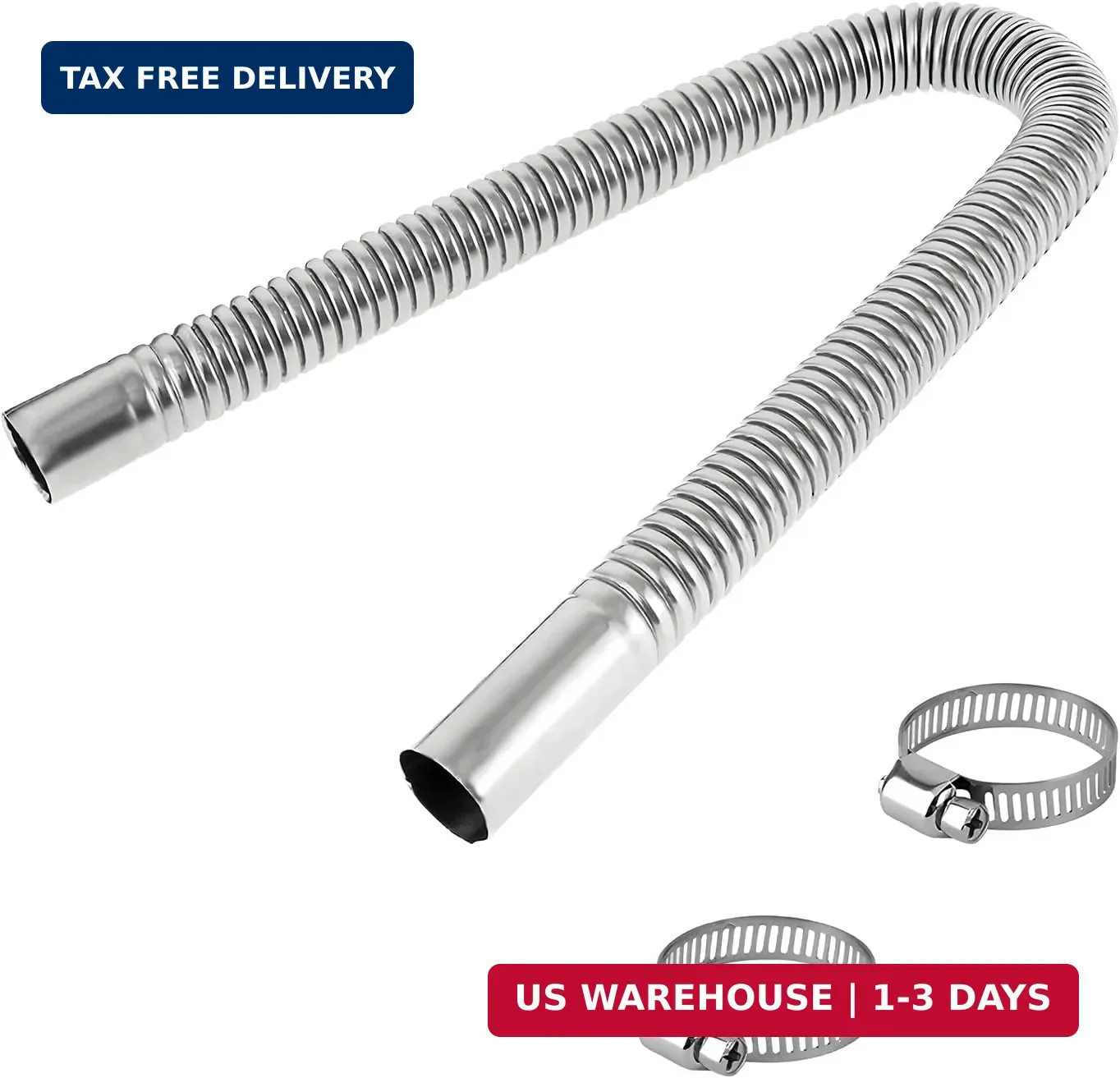 23.6 Inches Stainless Steel Exhaust Hose, 2.5cm/ 1" ID Diesel Heater Flexible Ex