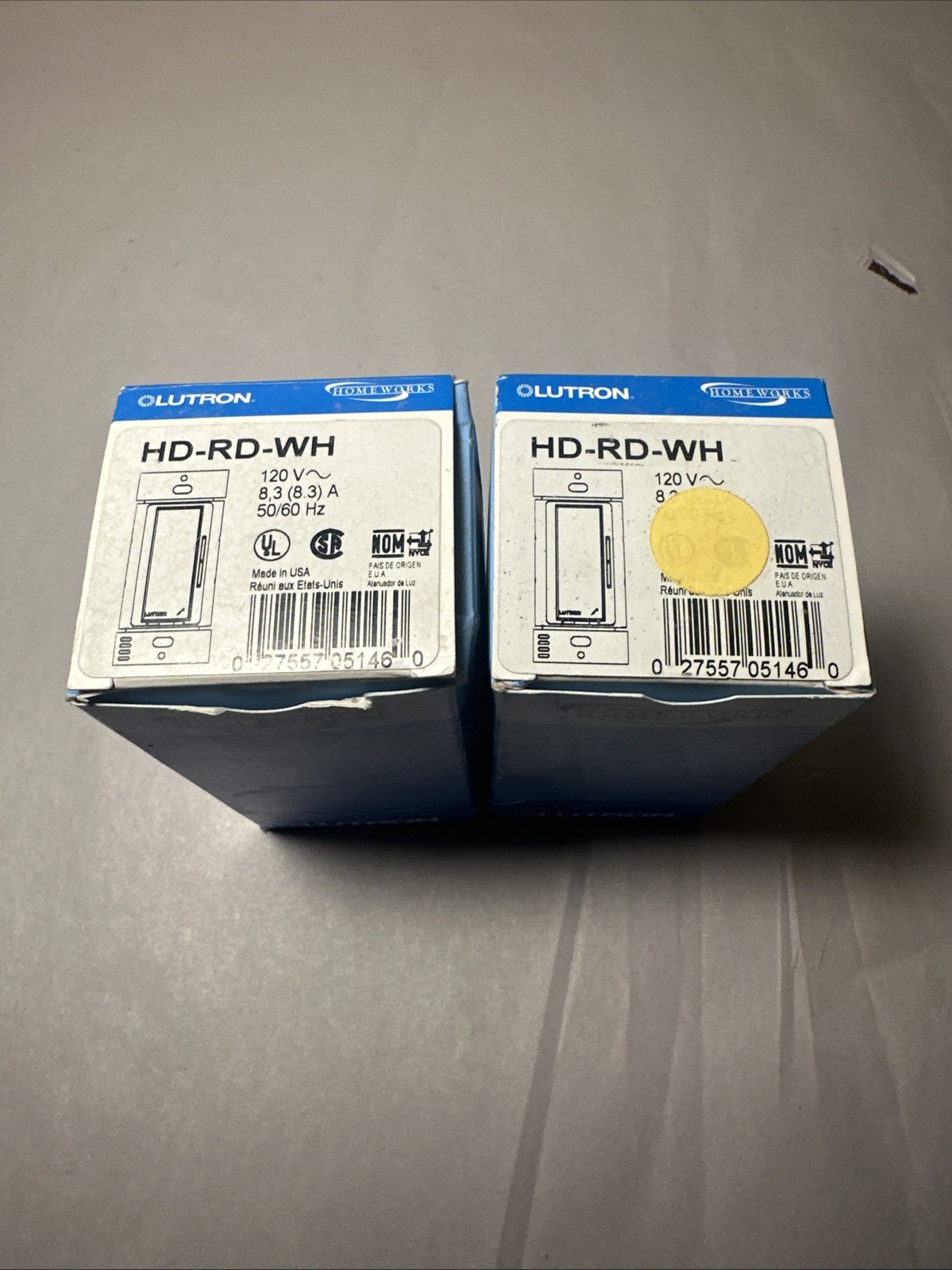 (2) Lutron HD-RD-WH White Dimmers NEW