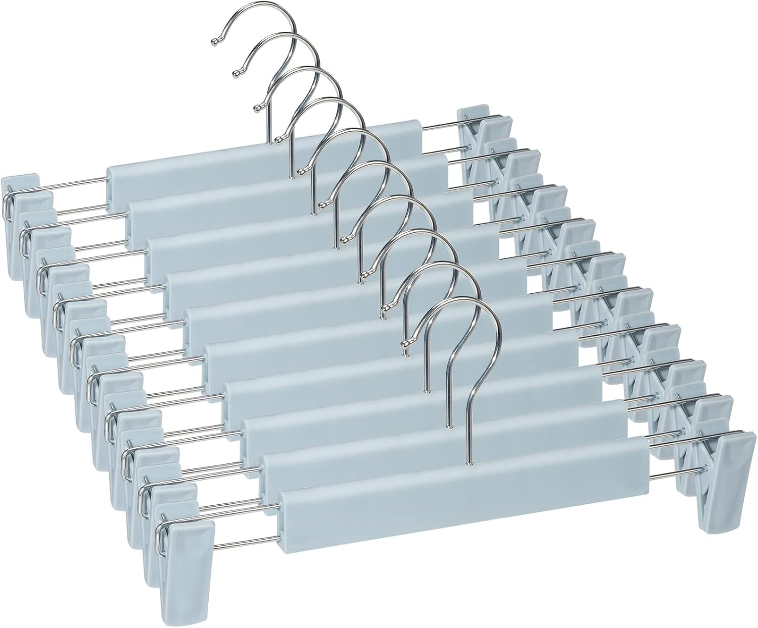 Skirt Hangers，Pants Hangers with Clips，360 ° Swivel Hooks Space Saving Hangers f