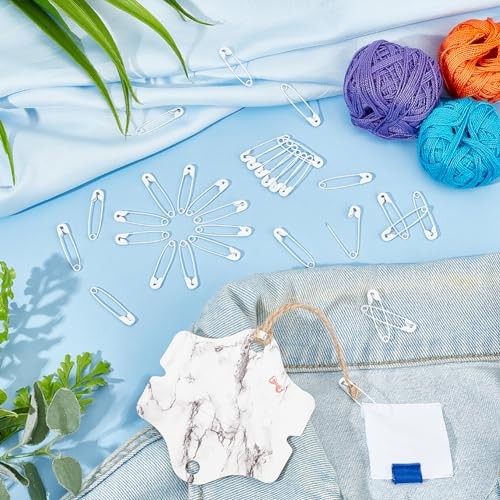 100PCS 1" Safety Pins, Colored Safety Pins Bulk Sewing Pins for DIY White