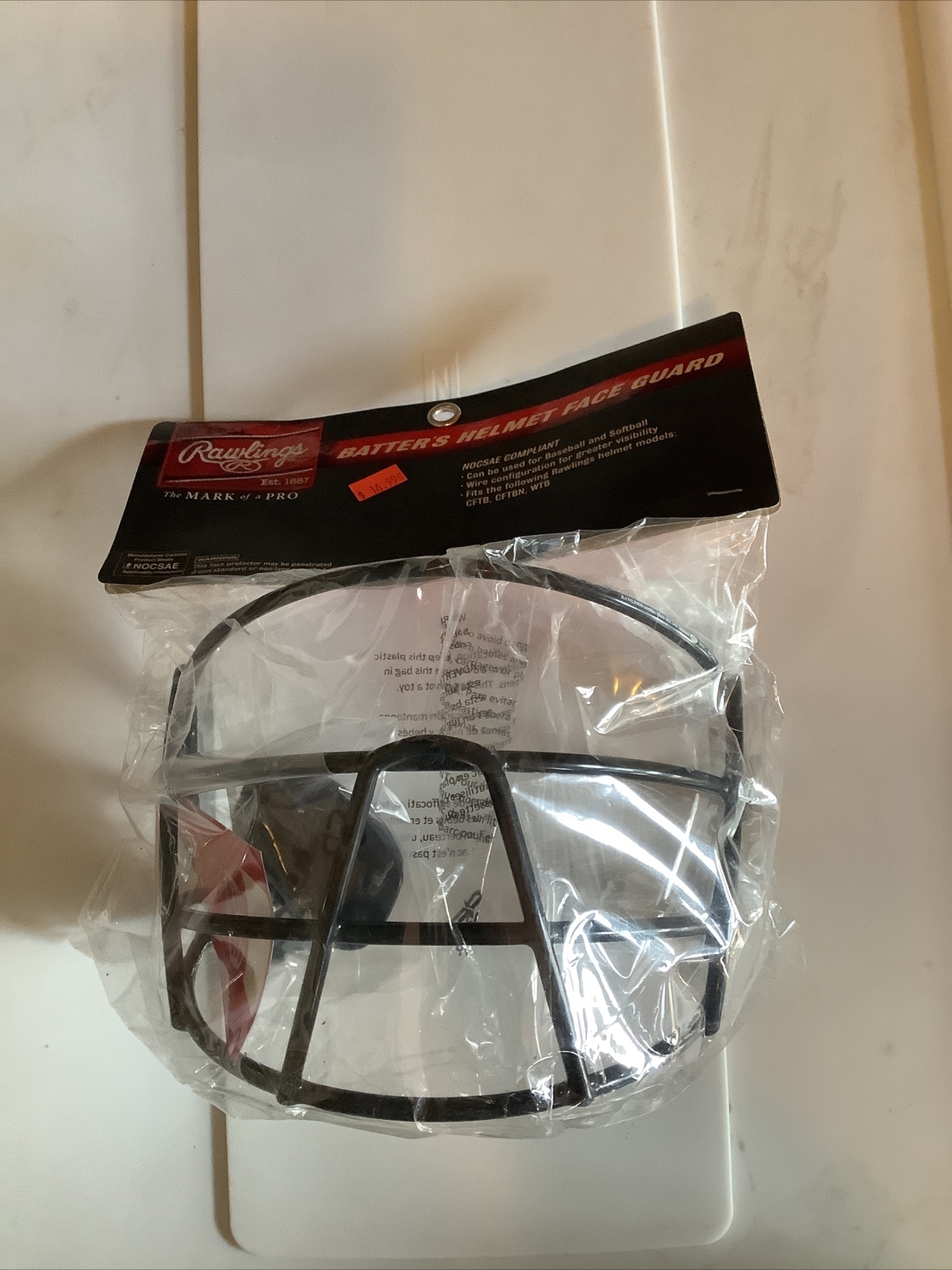 RAWLINGS BATTER’S HELMET FACE GUARD BASEBALL/SOFTBALL BLACK (2-BLK2-1)