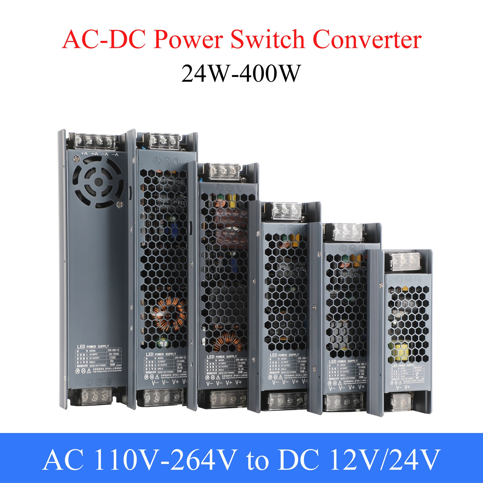 Ultra-thin long strip switching power supply AC110-264V to DC 120W 12V for LED