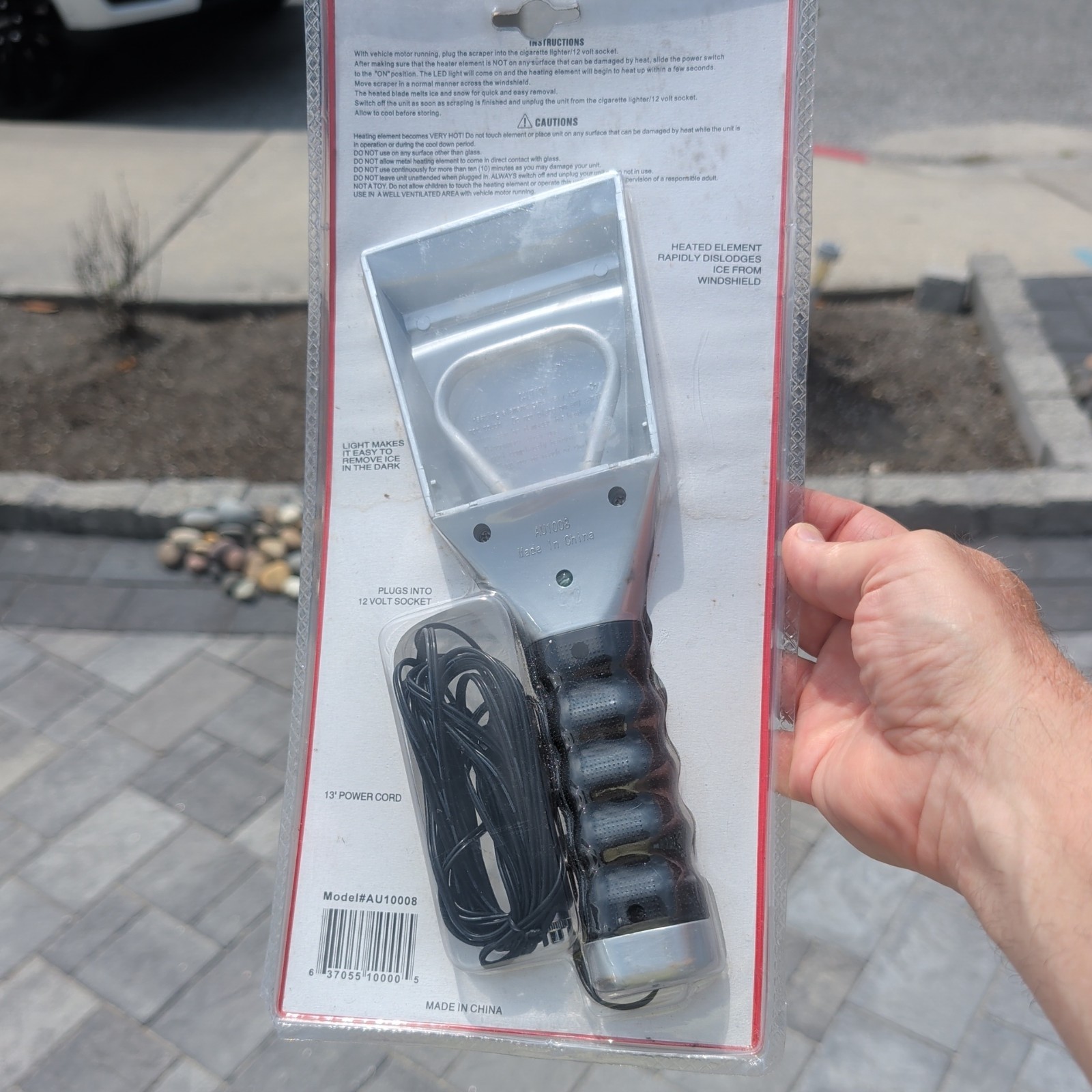 Electric Heated Ice Scraper With Light
