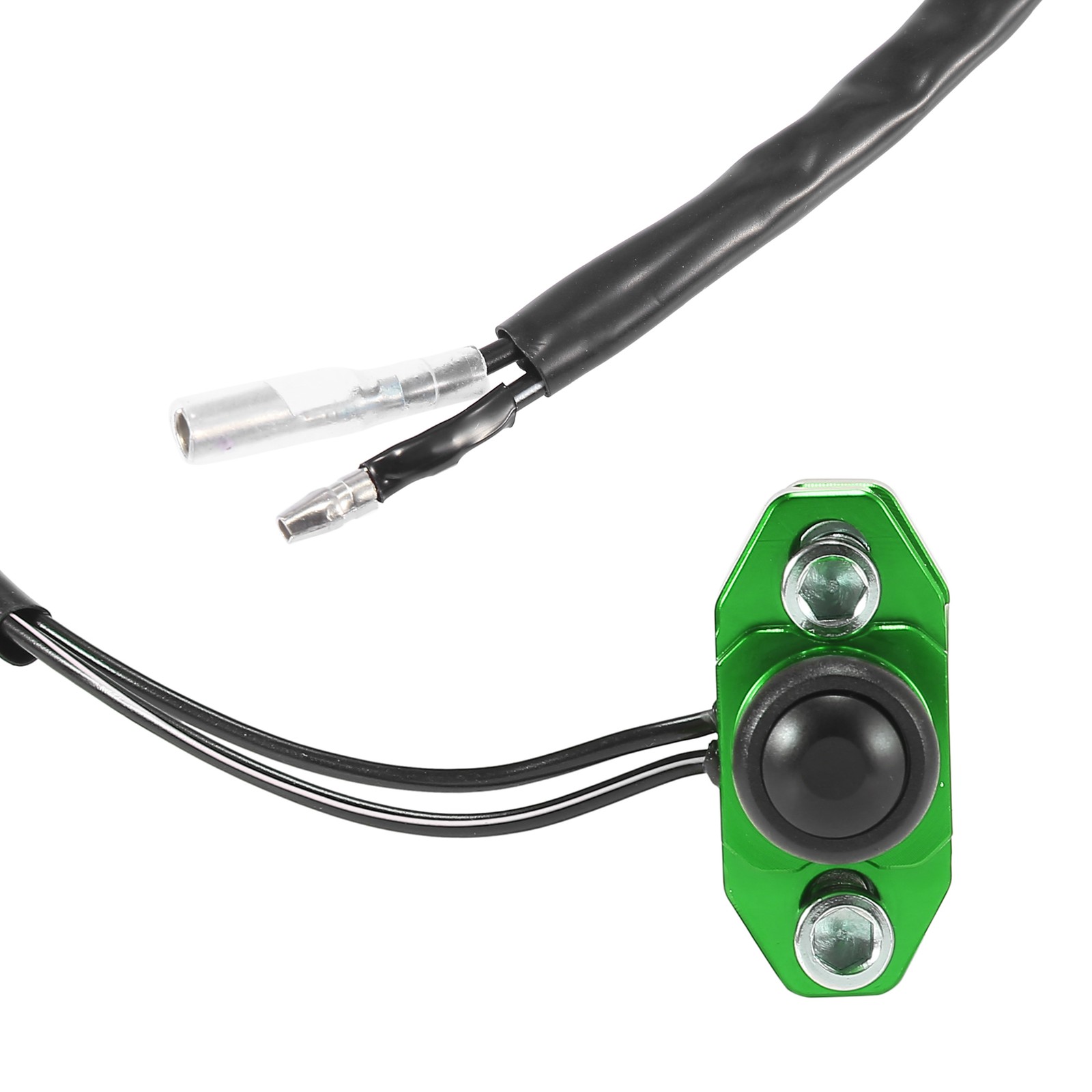 Universal Pack (1) Motorcycle Engine Start Switch Button Green Aluminum Alloy