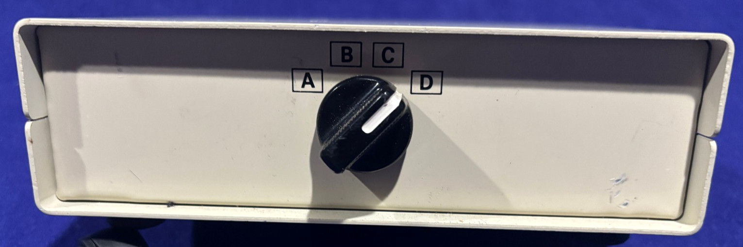 DB25 4-Port Manual Data Switch Box A/B/C/D – 25-Pin Parallel RS232