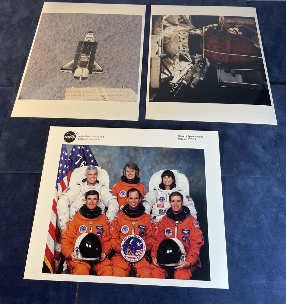 3) 1990s NASA Press Photo KSC-96PC Mir-21 Atlantis Space Station Spacewalk Kodak