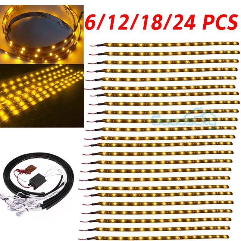 Yellow LED Strip Underbody Light Waterproof Car Motor Blike Decor 12V US