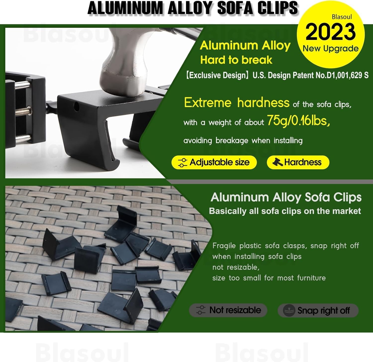 Universal Heavy-Duty Outdoor Furniture Clips for Wicker Patio Furniture, Anti...