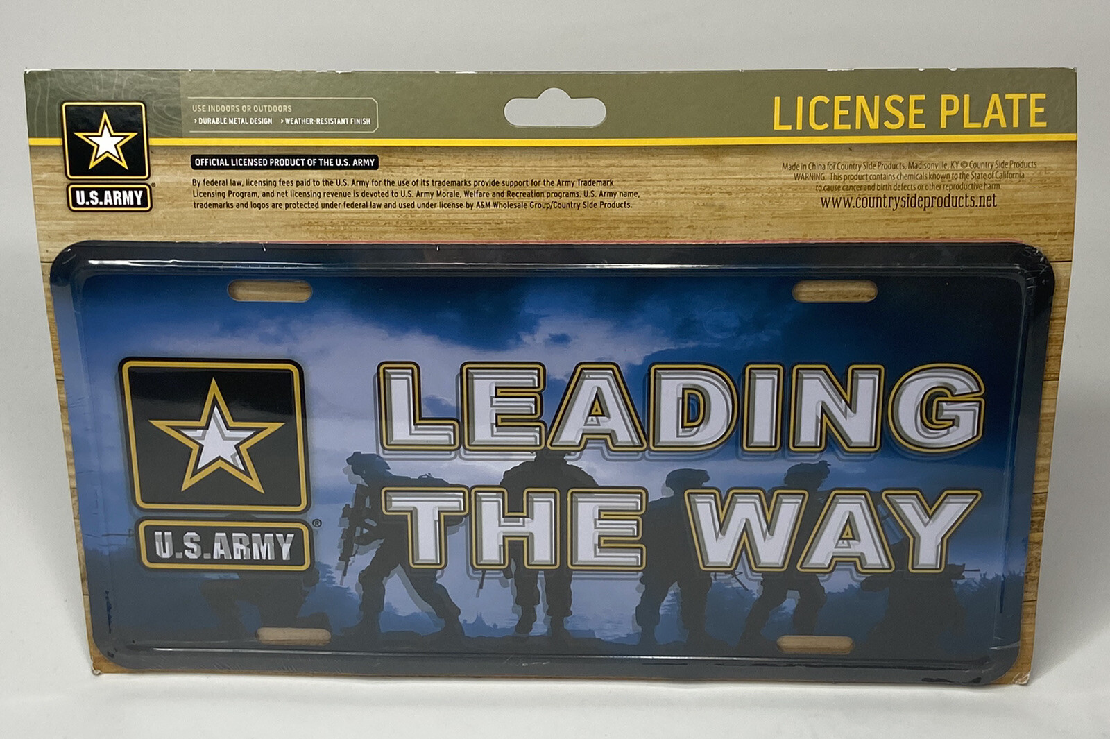 US ARMY, LEADING THE WAY  - Metal License Plate (Brand New & Sealed)