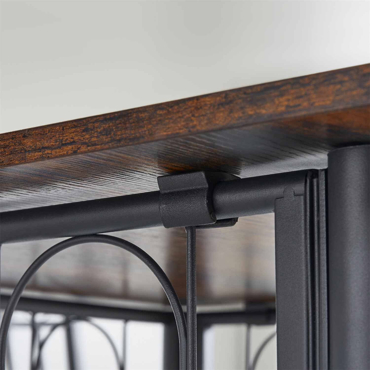 Dining Table Wood Square Table Home Kitchen Dining Room Table w/ Metal Frame