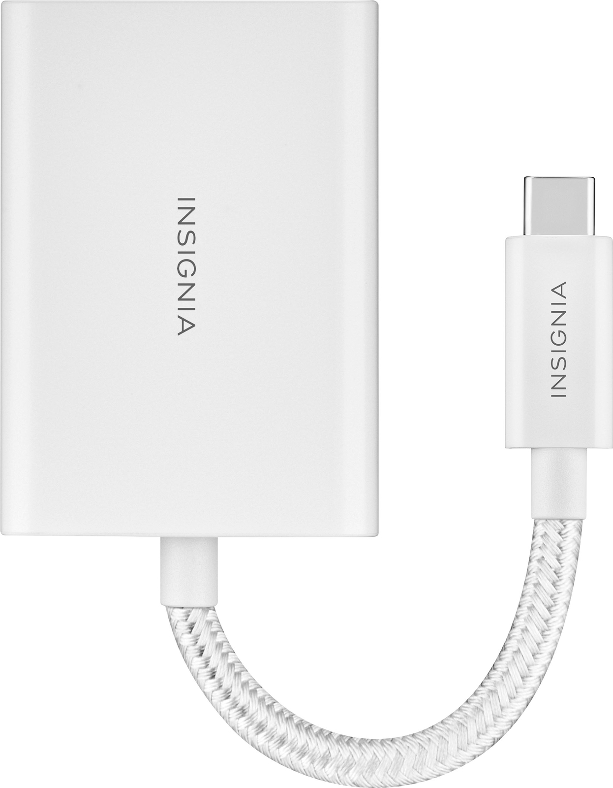 Insignia- USB-C-to-SD/microSD Dual-Slot Card Reader - White
