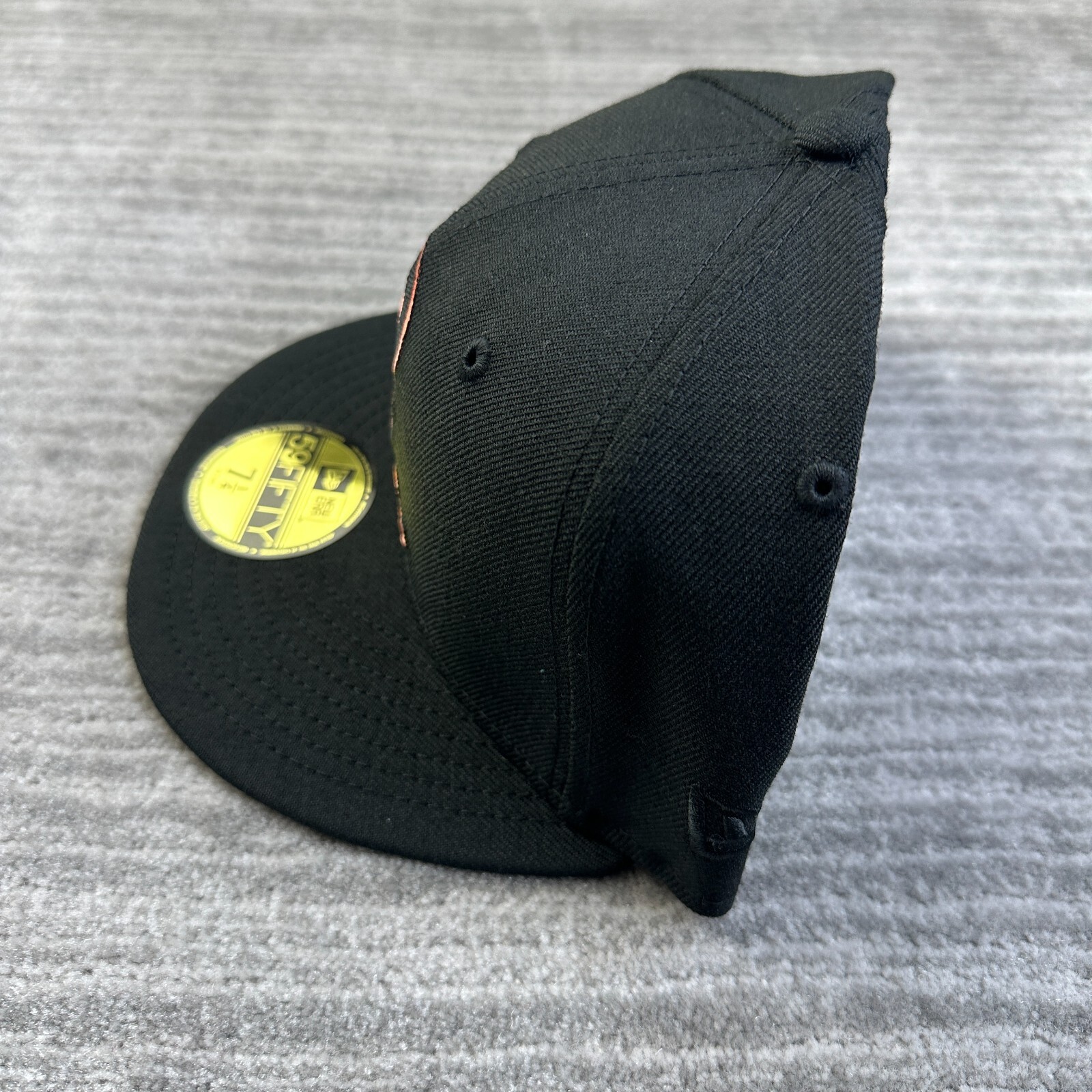 Macon Peaches Hat Cap Mens Fitted 7 1/4 New Era Black MILB Wool