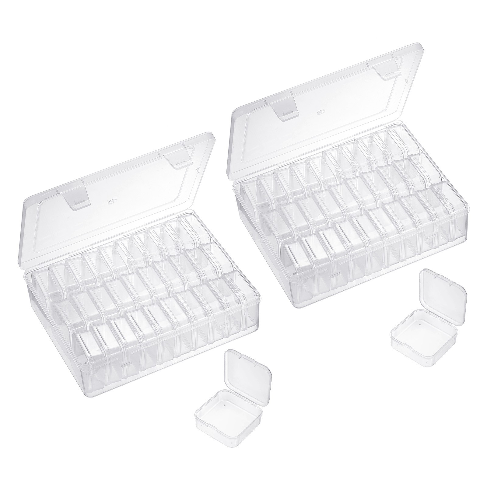 Bead Organizer Box 60pcs Small Bead Organizers and 2pcs Plastic Storage Cases