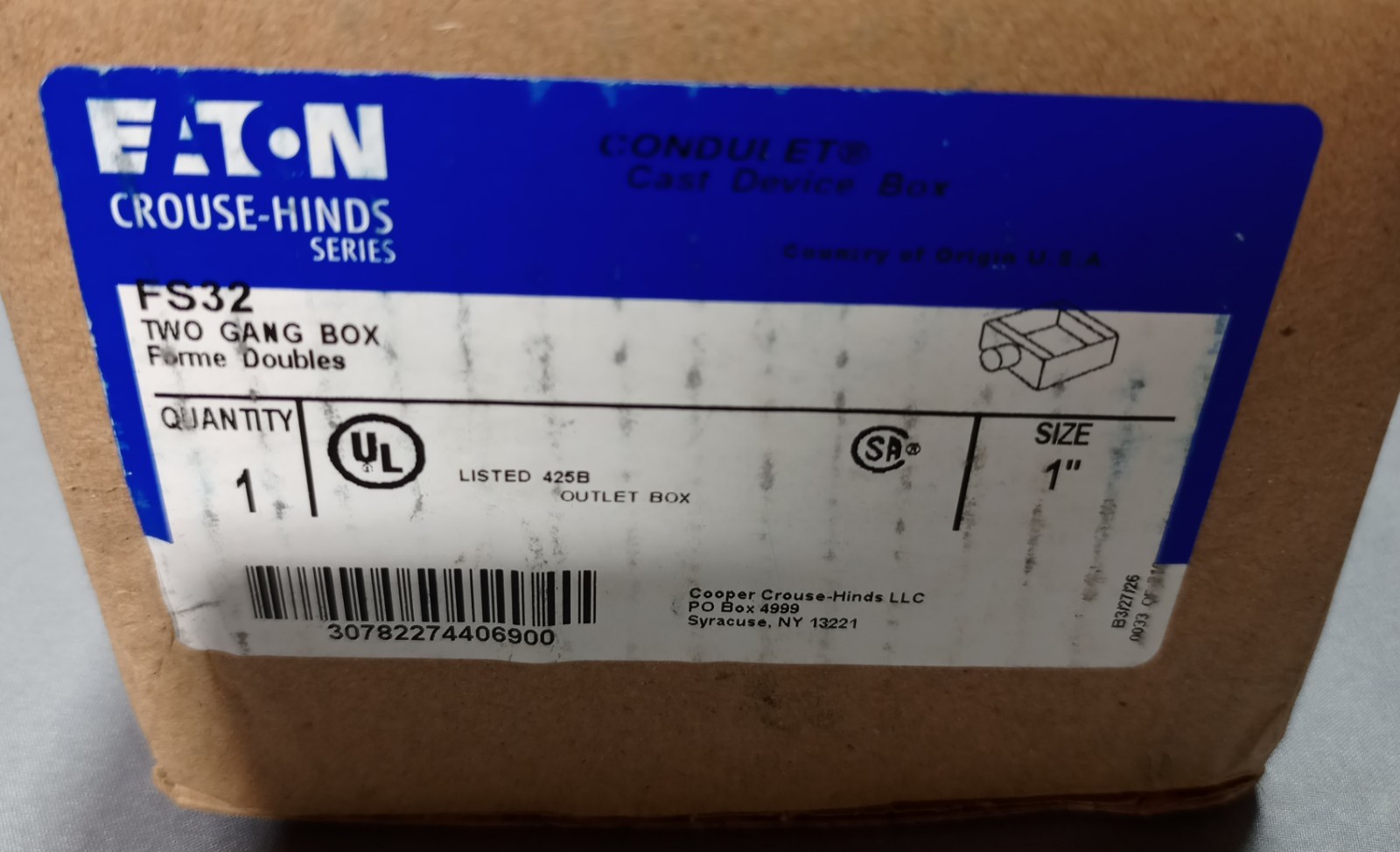 Eaton FS32 Two Gang Box