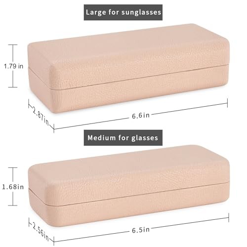 Large Sunglasses & Eyeglasses Case - Hard Shell Large for sunglasses Beige