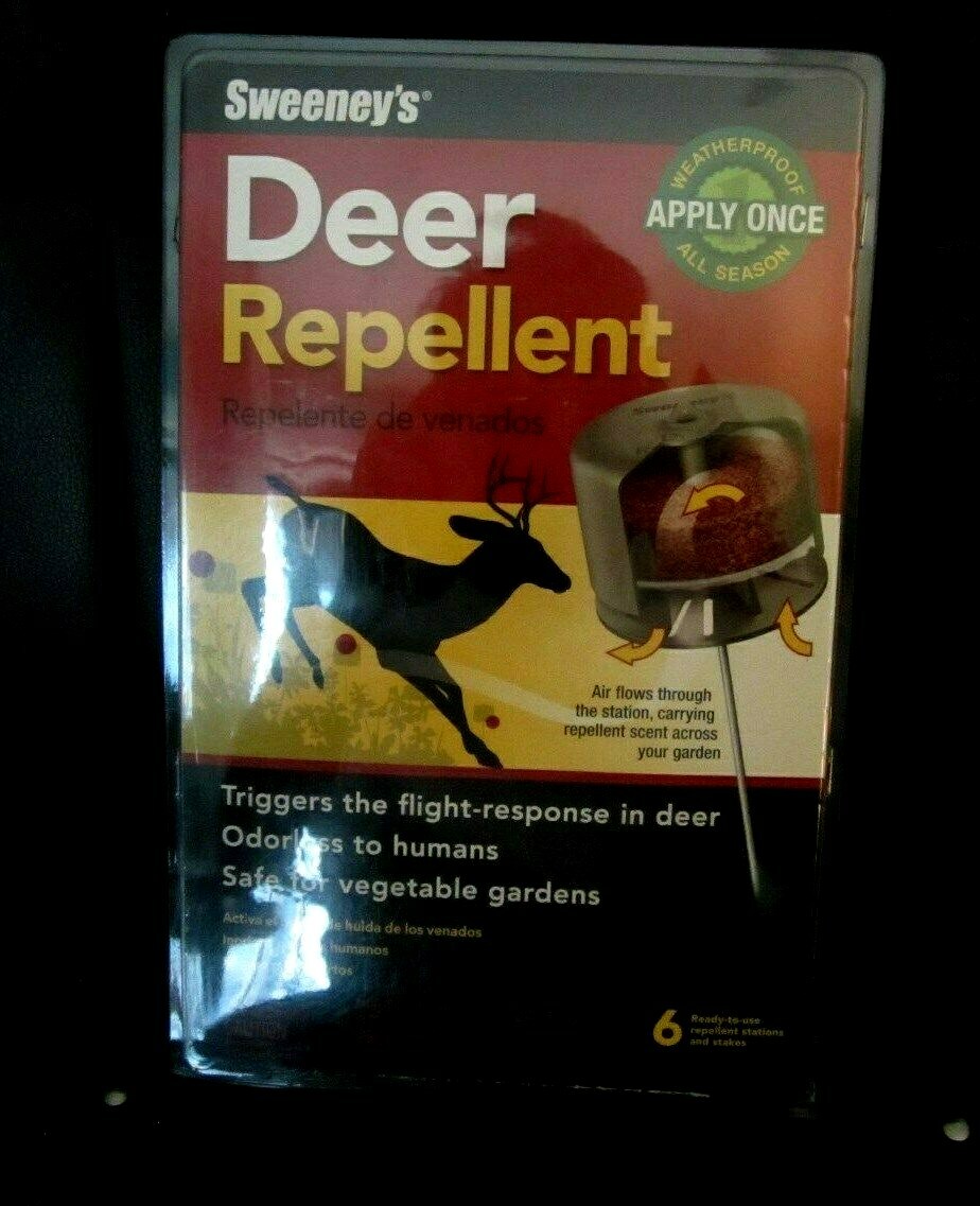 Sweeney's Deer Repellent 6 Units and Stakes Apply Once All Season Weatherproof