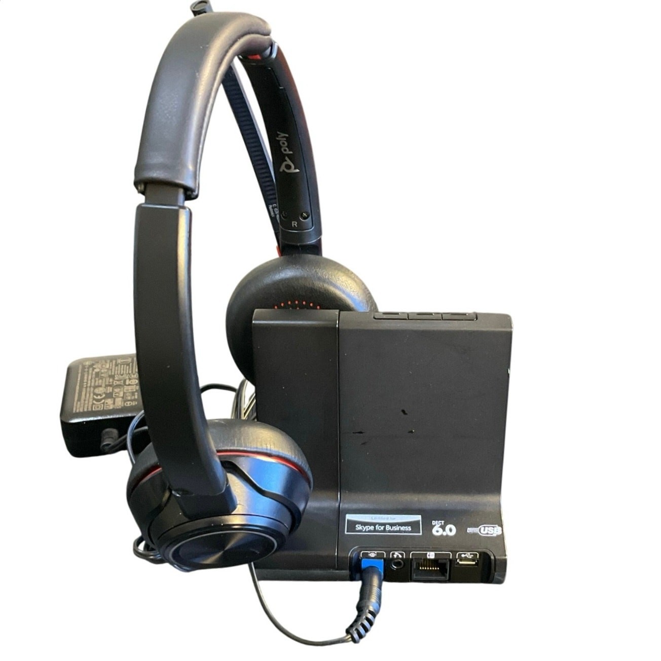 Poly W8200B Wireless DECT Office Headset System w Base & Power Adapter