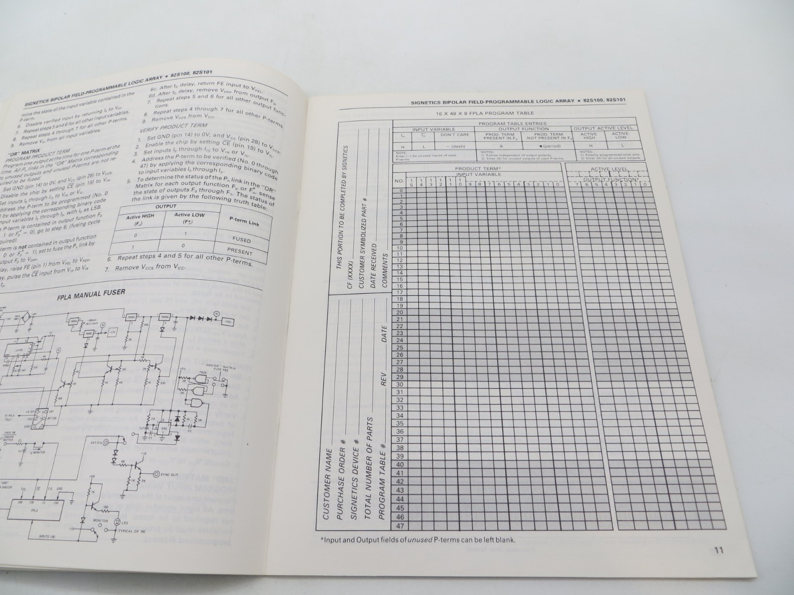 Signetics Field Programmable Logic Arrays 1976 Databook Tech Manual vintage vtg