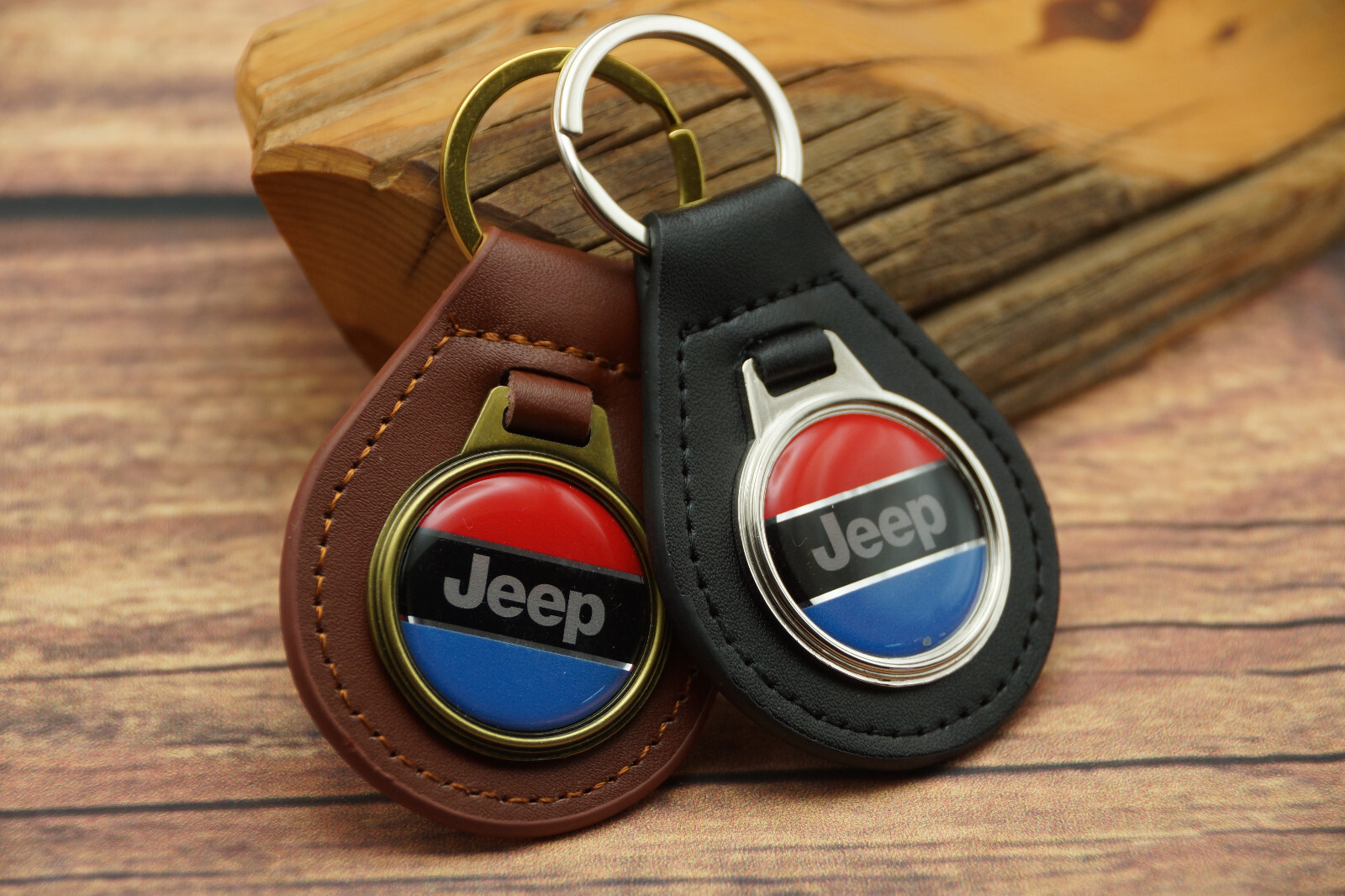 * RARE VINTAGE AMC JEEP TRUCK 4X4 CAR Leather Key Chain Ring Fob AMERICAN MOTORS