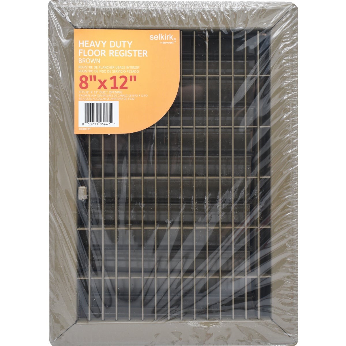 Selkirk 8 In. x 12 In. Brown Steel Floor Register 400B8X12R SELKIRK 400B8X12R