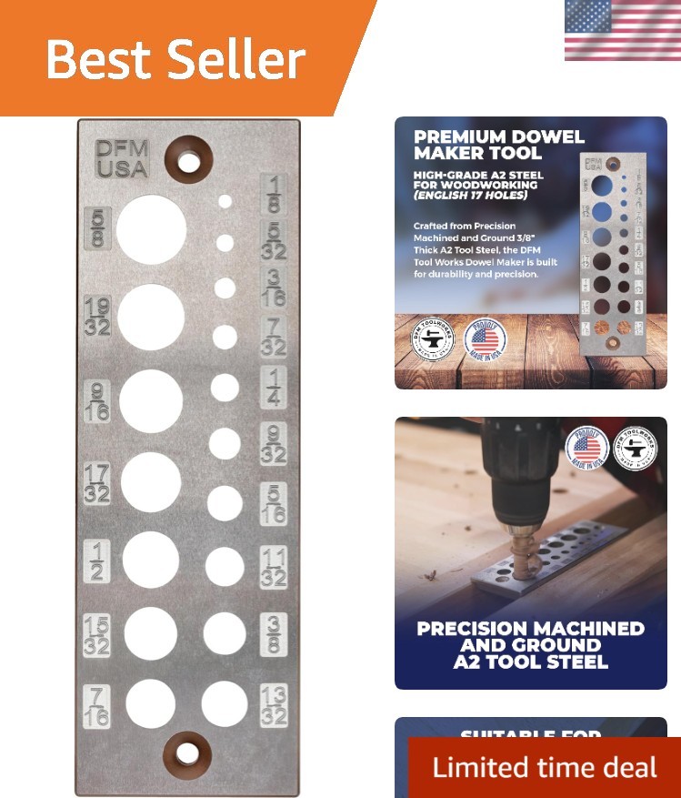 Craft Precision with Our  Dowel Maker Tool - 17 Holes for Woodworking
