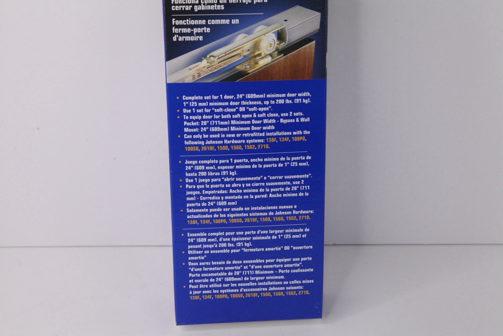 JOHNSON HARDWARE 1060 SOFT - CLOSE SLIDING DOOR HARDWARE HANGER