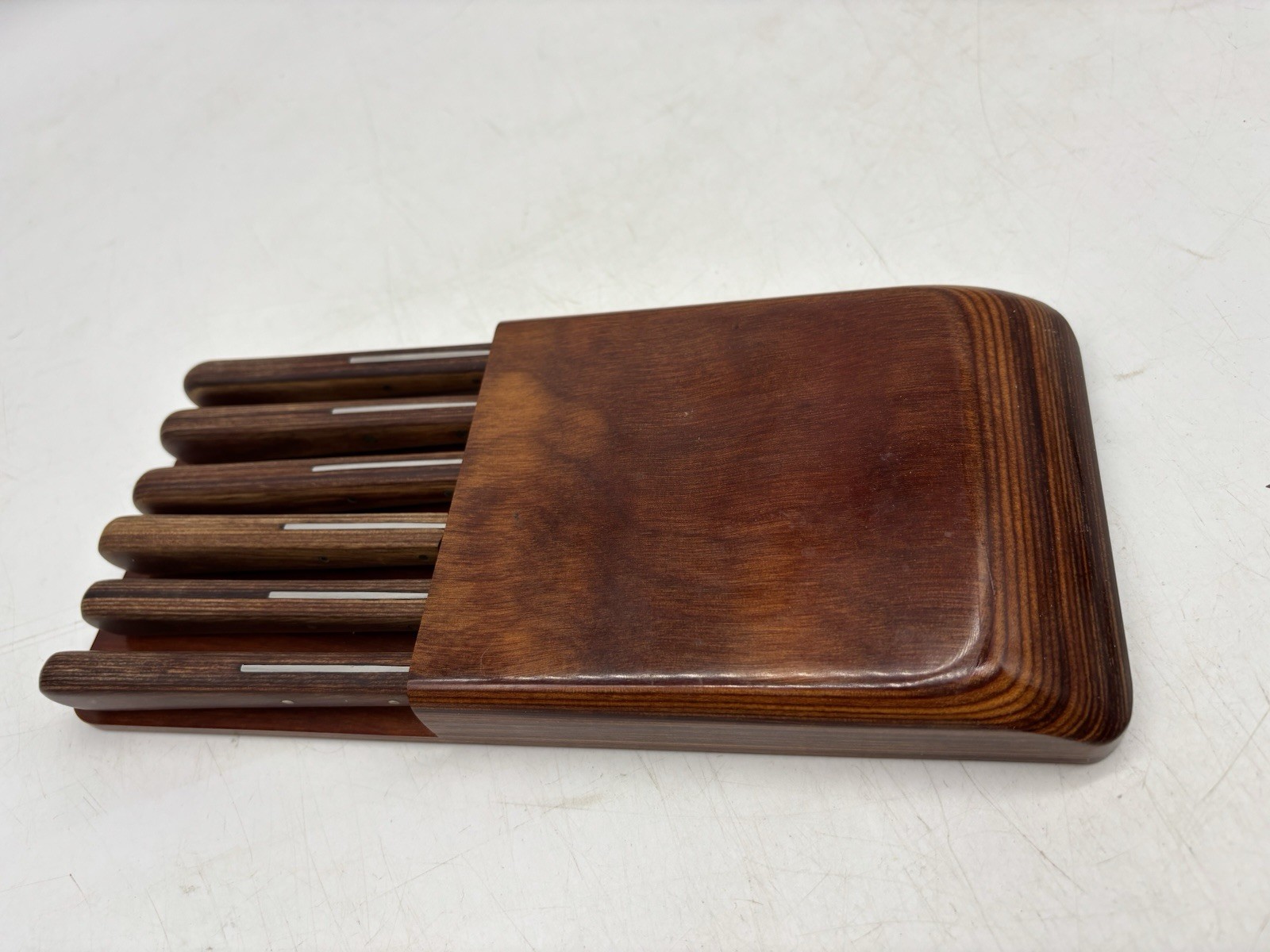 MCM  Robeson Cutlery Wood Handles Shur-Edge Gourmet Knives Set Of 6 In Wood Case