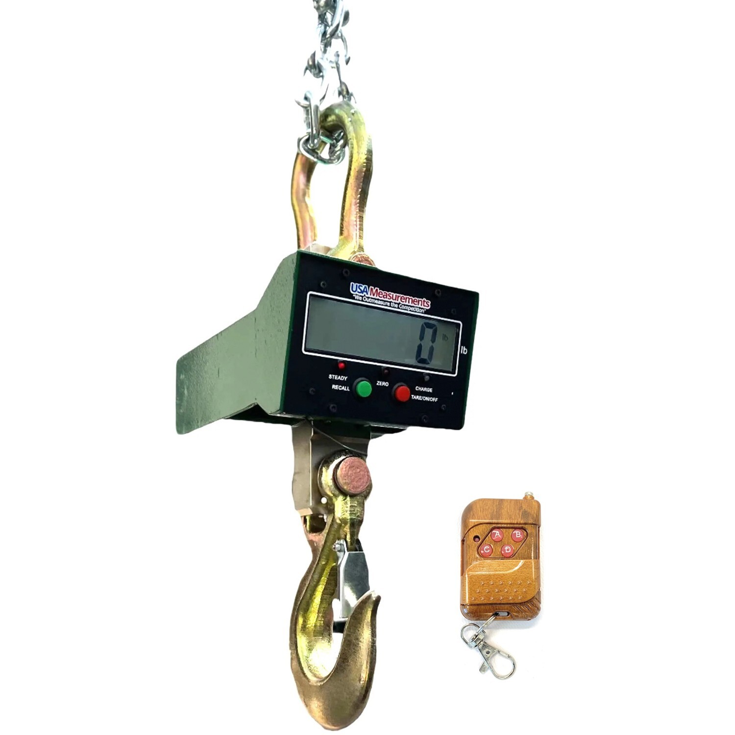 Heavy Duty Crane Scale 20,000 lb Steel Frame with LCD Backlight Outdoor Safe